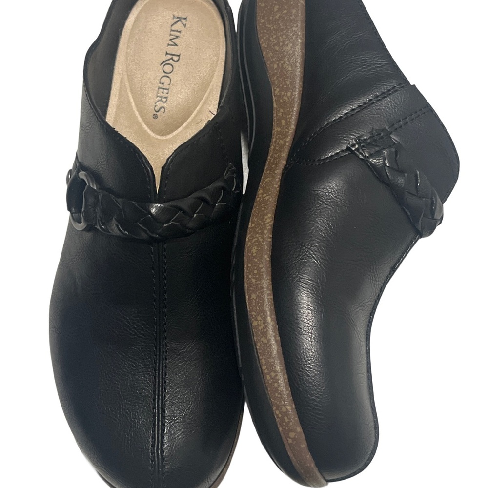 Kim Rogers Black Leather Mules
